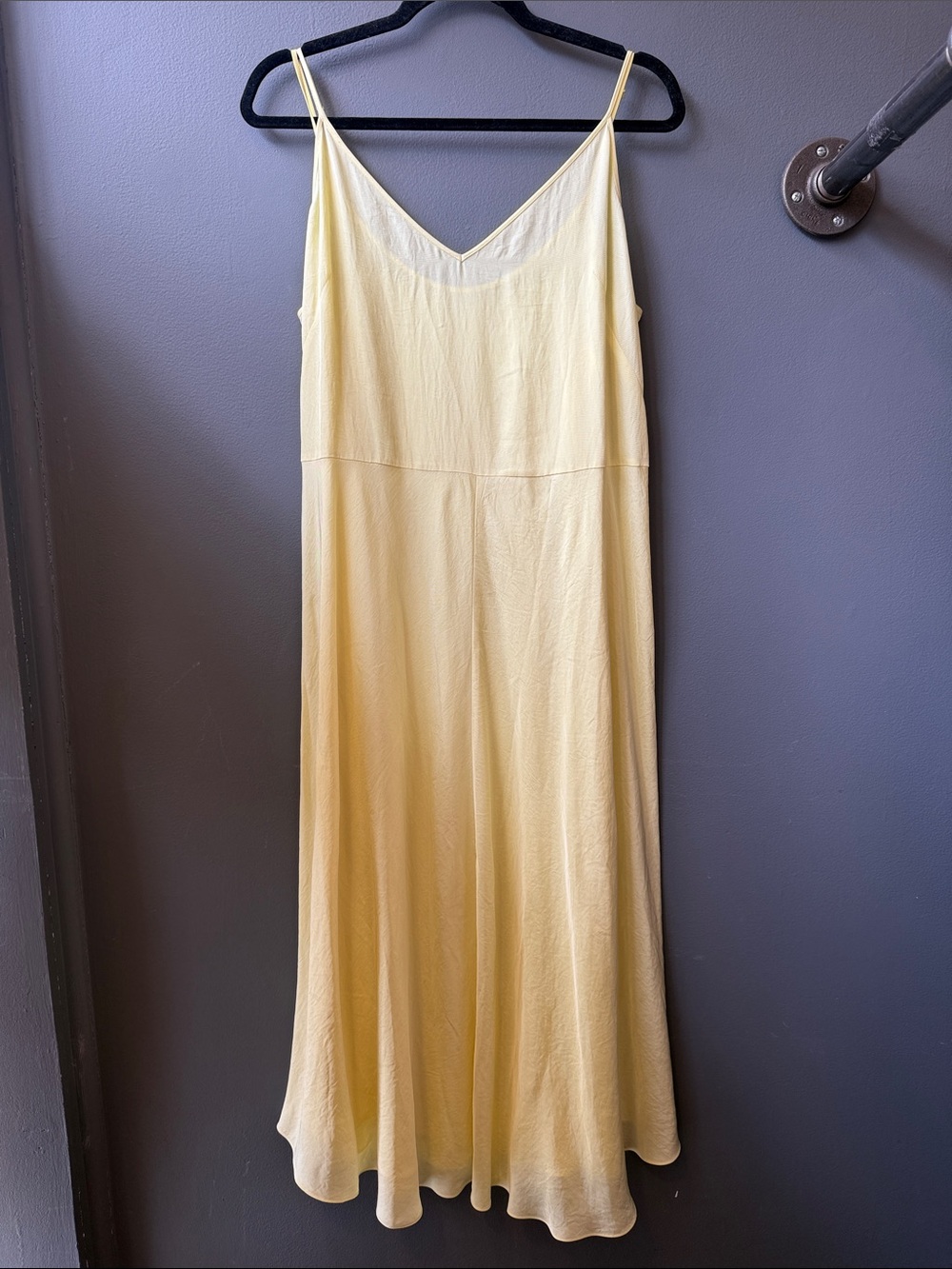Vince Yellow Satin Slip Dress